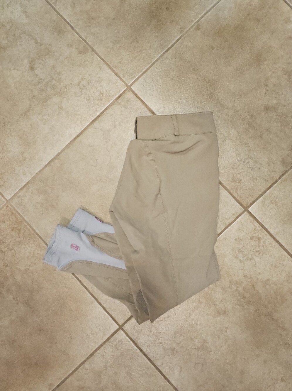 Symphony By Tredstep Beige Equestrian Breeches with Knee Patches